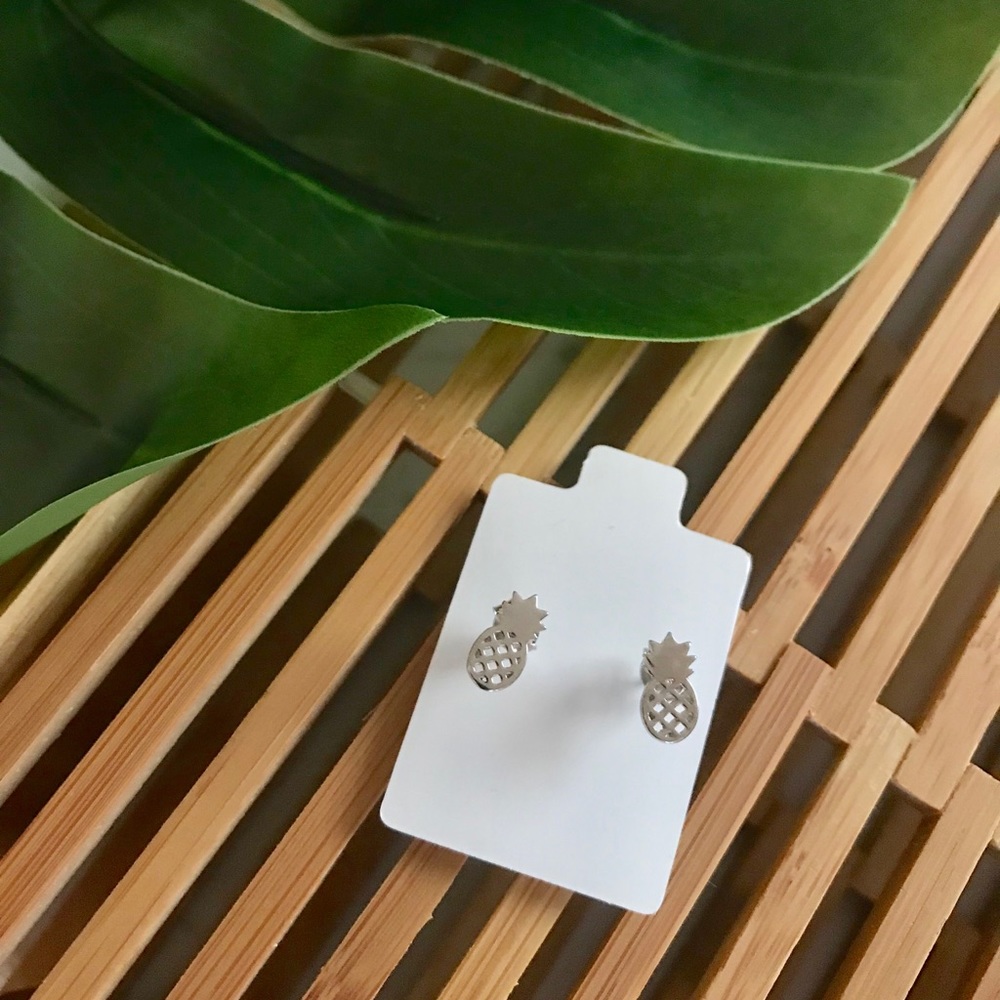 🆕925 Sterling Silver Pineapple Stud Earrings